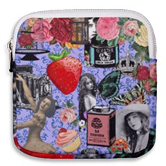 Vintage Girls Floral Collage Mini Square Pouch by snowwhitegirl