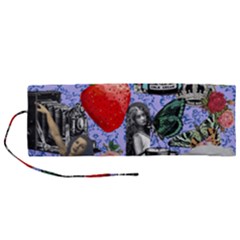 Vintage Girls Floral Collage Roll Up Canvas Pencil Holder (m) by snowwhitegirl