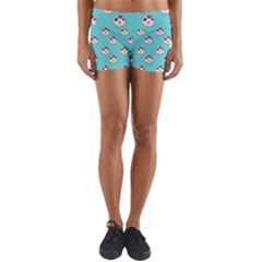 English Breakfast Aqua Yoga Shorts by snowwhitegirl