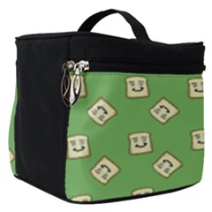 Happy Toast Green Make Up Travel Bag (small) by snowwhitegirl