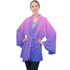 Dot Background Pattern Halftone Velvet Kimono Robe by Bajindul