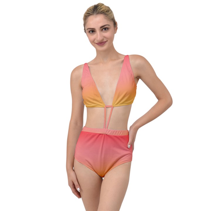 Ombré Sunset Tied Up Two Piece Swimsuit