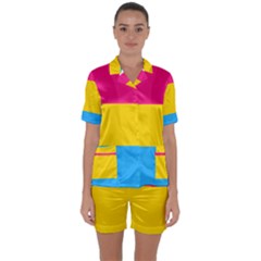 Pansexual Pride Flag Satin Short Sleeve Pyjamas Set by lgbtnation