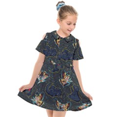 King And Queen  Kids  Short Sleeve Shirt Dress by Mezalola