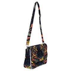 Tiger Predator Abstract Feline Shoulder Bag With Back Zipper by Pakrebo