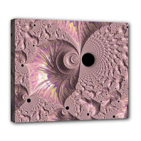 Fractal Tender Rose Cream Deluxe Canvas 24  X 20  (stretched) by Pakrebo