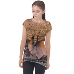 Night Moth Cap Sleeve High Low Top by Riverwoman