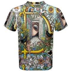 The Illustrated Alphabet - D - By Larenard Men s Cotton Tee by LaRenard