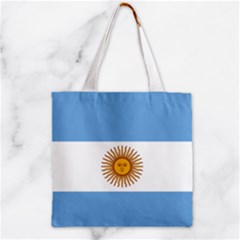 Argentina Flag Zipper Grocery Tote Bag by FlagGallery