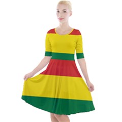 Bolivia Flag Quarter Sleeve A-line Dress by FlagGallery