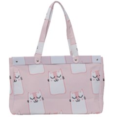 Pattern Pink Cute Sweet Fur Cats Canvas Work Bag by Pakrebo