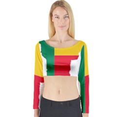 Benin Africa Borders Country Flag Long Sleeve Crop Top by Sapixe