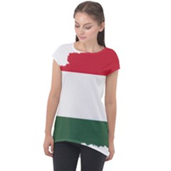 Hungary Country Europe Flag Cap Sleeve High Low Top by Sapixe