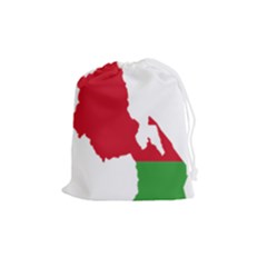 Malawi Flag Map Geography Outline Drawstring Pouch (medium) by Sapixe