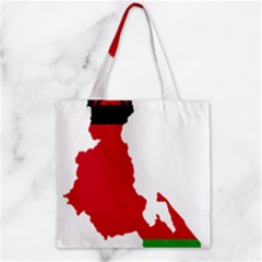 Malawi Flag Map Geography Outline Zipper Grocery Tote Bag by Sapixe