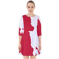 Malawi Flag Map Geography Outline Smock Dress by Sapixe