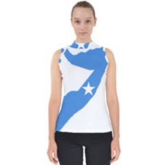 Somalia Flag Map Geography Outline Mock Neck Shell Top by Sapixe