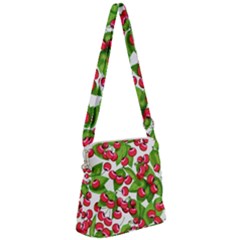 Cherry Leaf Fruit Summer Zipper Messenger Bag by Mariart