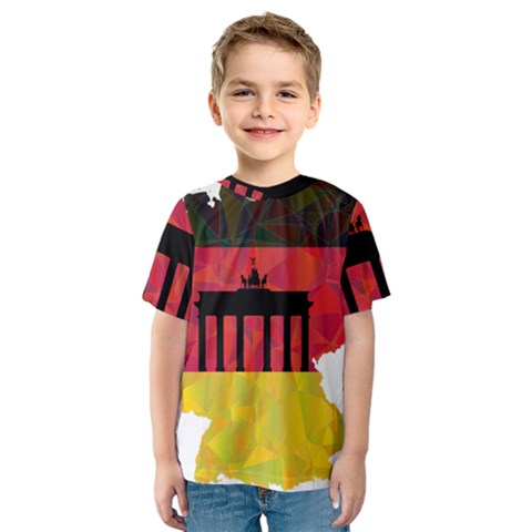 Republic Germany Deutschland Map Kids  Sport Mesh Tee by Sapixe