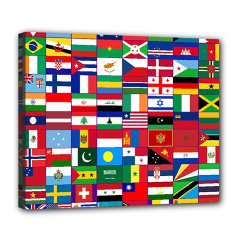 Flags Countries International Deluxe Canvas 24  X 20  (stretched) by Sapixe