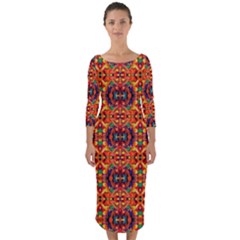 G 2 Quarter Sleeve Midi Bodycon Dress by ArtworkByPatrick