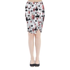 Movies And Popcorn Midi Wrap Pencil Skirt by bloomingvinedesign