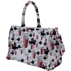 Movies And Popcorn Duffel Travel Bag by bloomingvinedesign