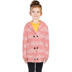 Self Confidence  Kids  Double Breasted Button Coat by Abigailbarryart