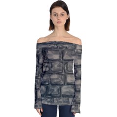 Stone Patch Sidewalk Off Shoulder Long Sleeve Top by HermanTelo