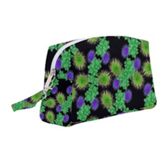 Flowers Pattern Background Wristlet Pouch Bag (medium) by HermanTelo