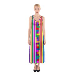 Rainbow Geometric Spectrum Sleeveless Maxi Dress by Mariart