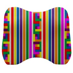 Rainbow Geometric Spectrum Velour Head Support Cushion by Mariart