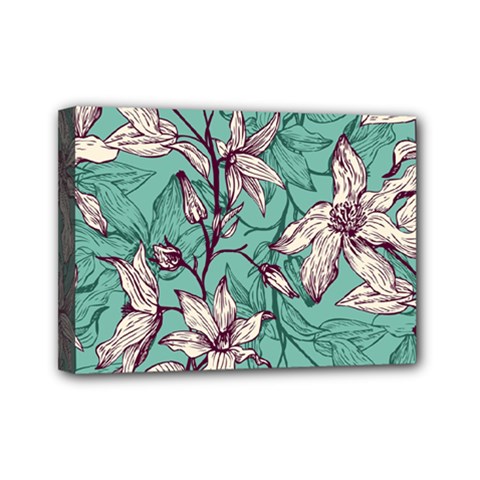 Vintage Floral Pattern Mini Canvas 7  X 5  (stretched) by Sobalvarro