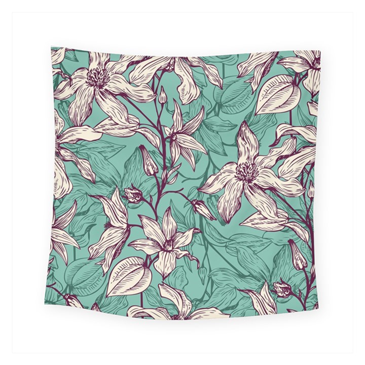 Vintage Floral Pattern Square Tapestry (Small)