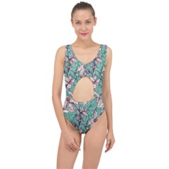 Vintage Floral Pattern Center Cut Out Swimsuit by Sobalvarro