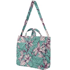 Vintage Floral Pattern Square Shoulder Tote Bag by Sobalvarro