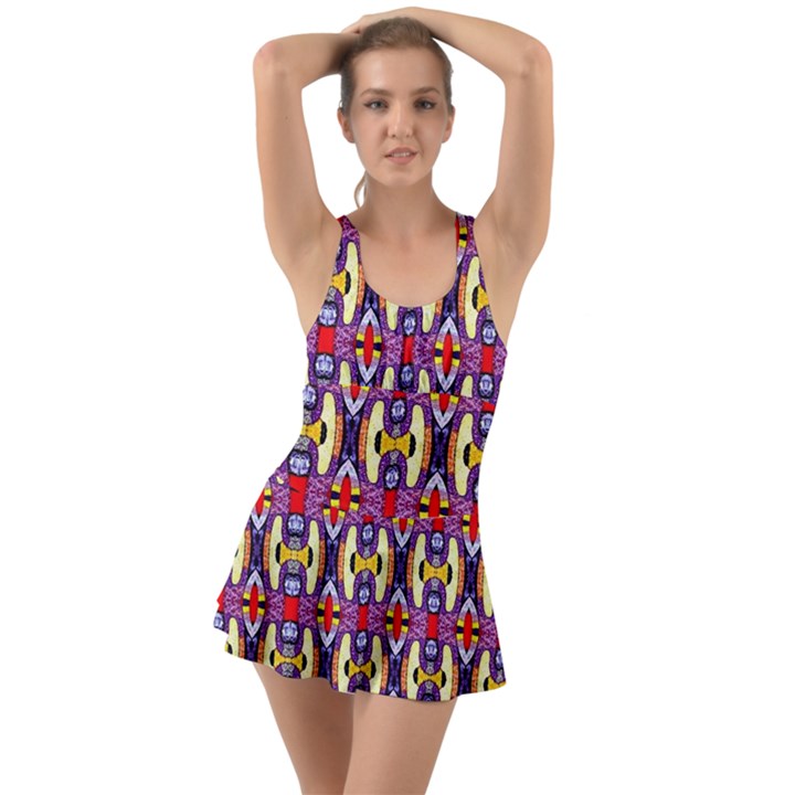 K 8 Ruffle Top Dress Swimsuit