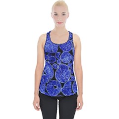 Neon Abstract Cobalt Blue Wood Piece Up Tank Top by Bajindul