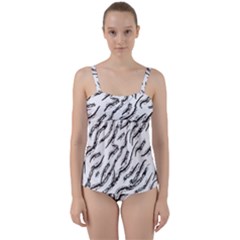 Zebra Twist Front Tankini Set by scharamo