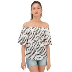 Zebra Off Shoulder Short Sleeve Top by scharamo