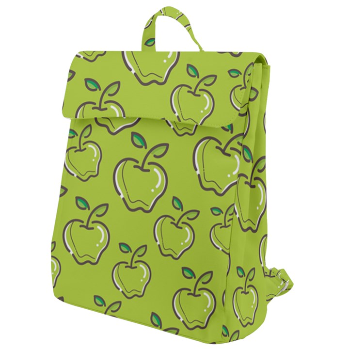 Fruit Apple Green Flap Top Backpack