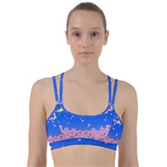 Sakura Cherry Blossom Night Moon Line Them Up Sports Bra by Simbadda