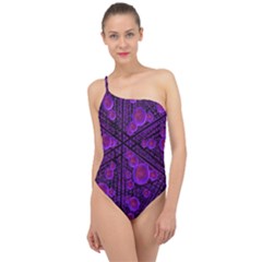 Spheres Combs Structure Regulation Classic One Shoulder Swimsuit by Simbadda