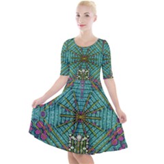 The Most Beautiful Rain Over The Stars And Earth Quarter Sleeve A-line Dress by pepitasart