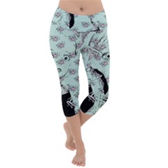 Wide Eyed Girl Lightweight Velour Capri Yoga Leggings by snowwhitegirl