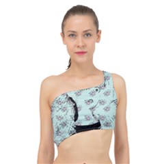 Wide Eyed Girl Spliced Up Bikini Top  by snowwhitegirl