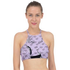 Wide Eyed Girl Lilac Racer Front Bikini Top by snowwhitegirl