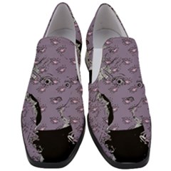 Wide Eyed Girl Grey Lilac Women Slip On Heel Loafers by snowwhitegirl