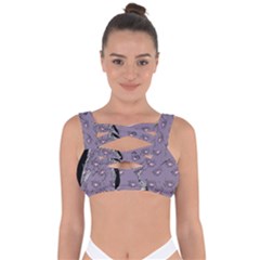 Wide Eyed Girl Grey Lilac Bandaged Up Bikini Top by snowwhitegirl