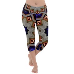 Background Mandala Star Lightweight Velour Capri Yoga Leggings by Mariart